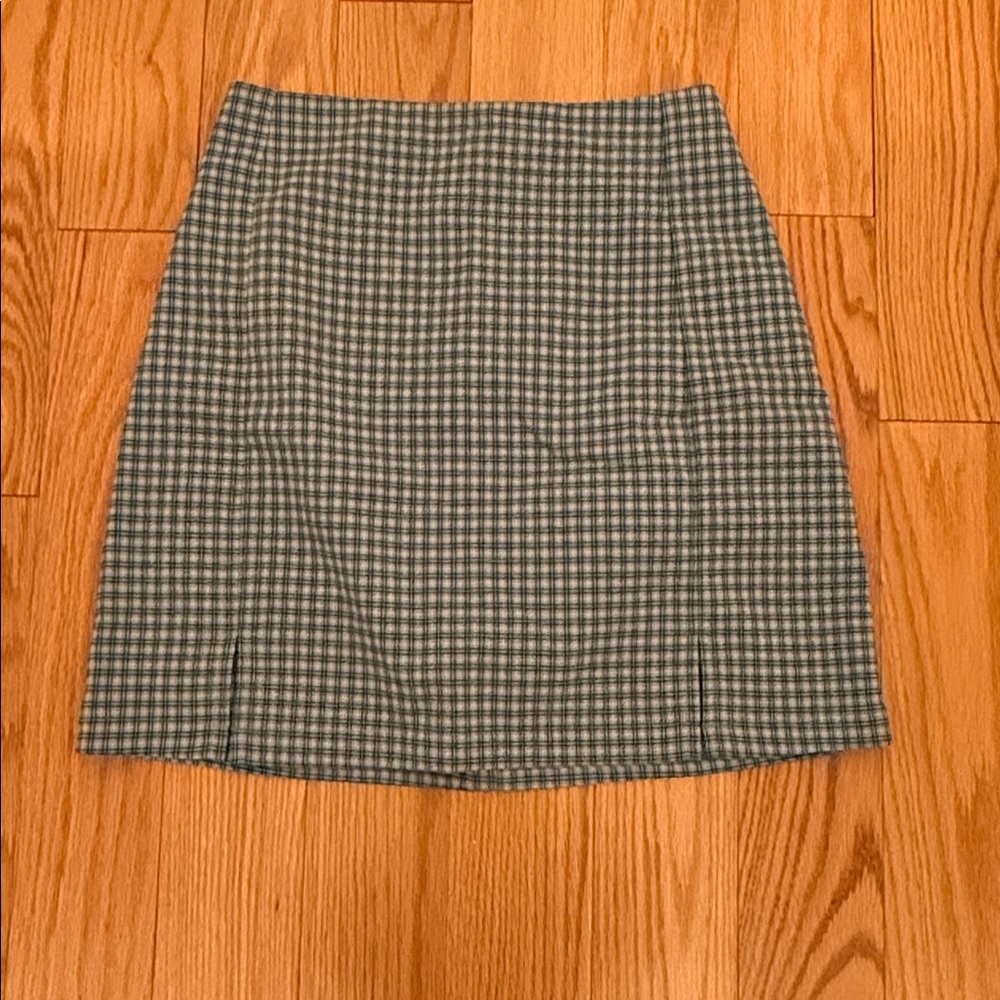Brandy Melville Blue and White Checkered Skirt